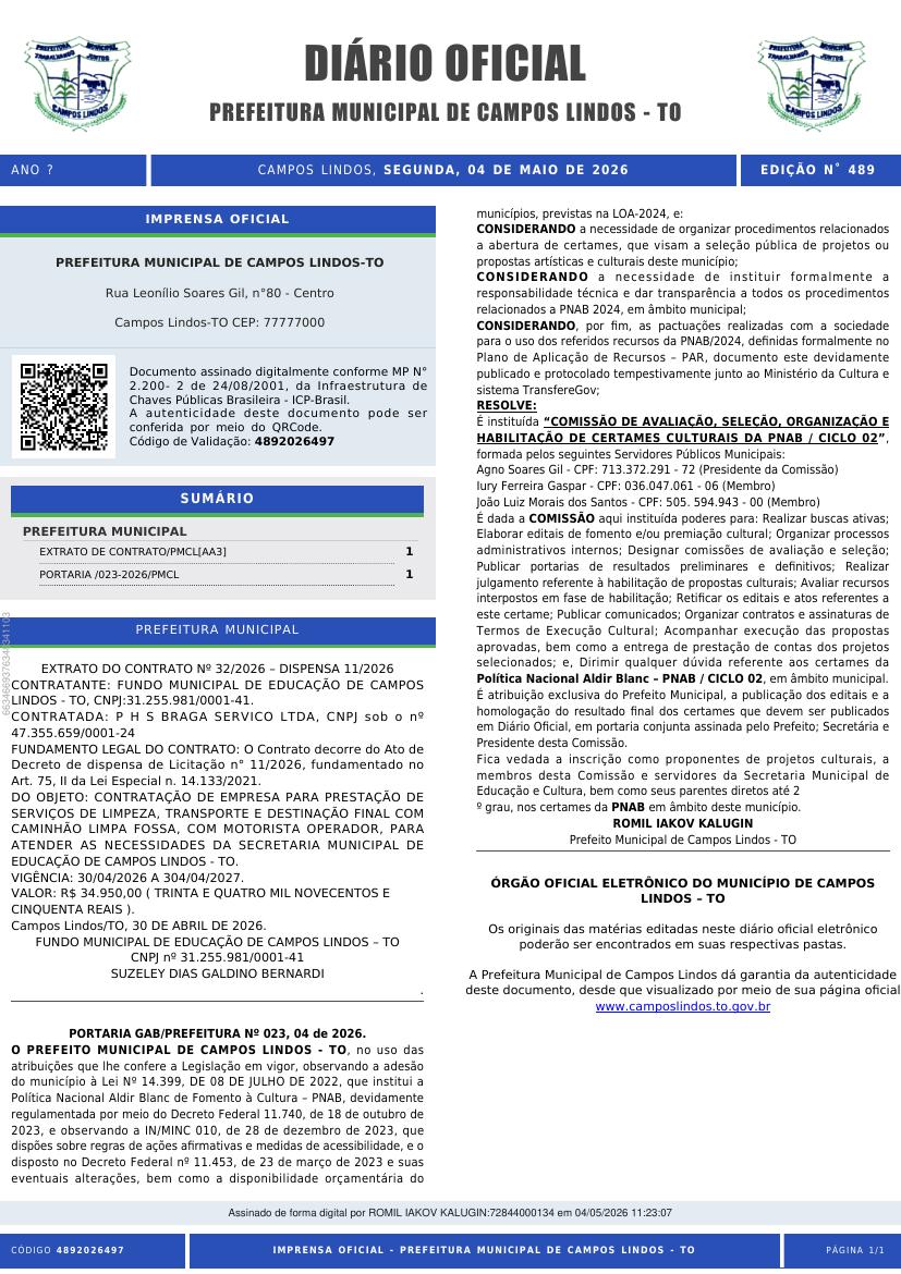 Capa da edição