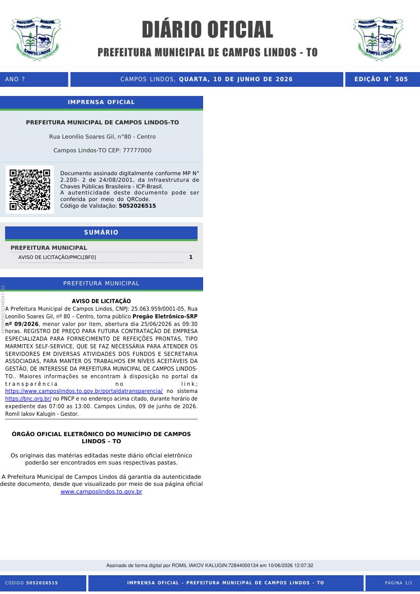 Capa da edição