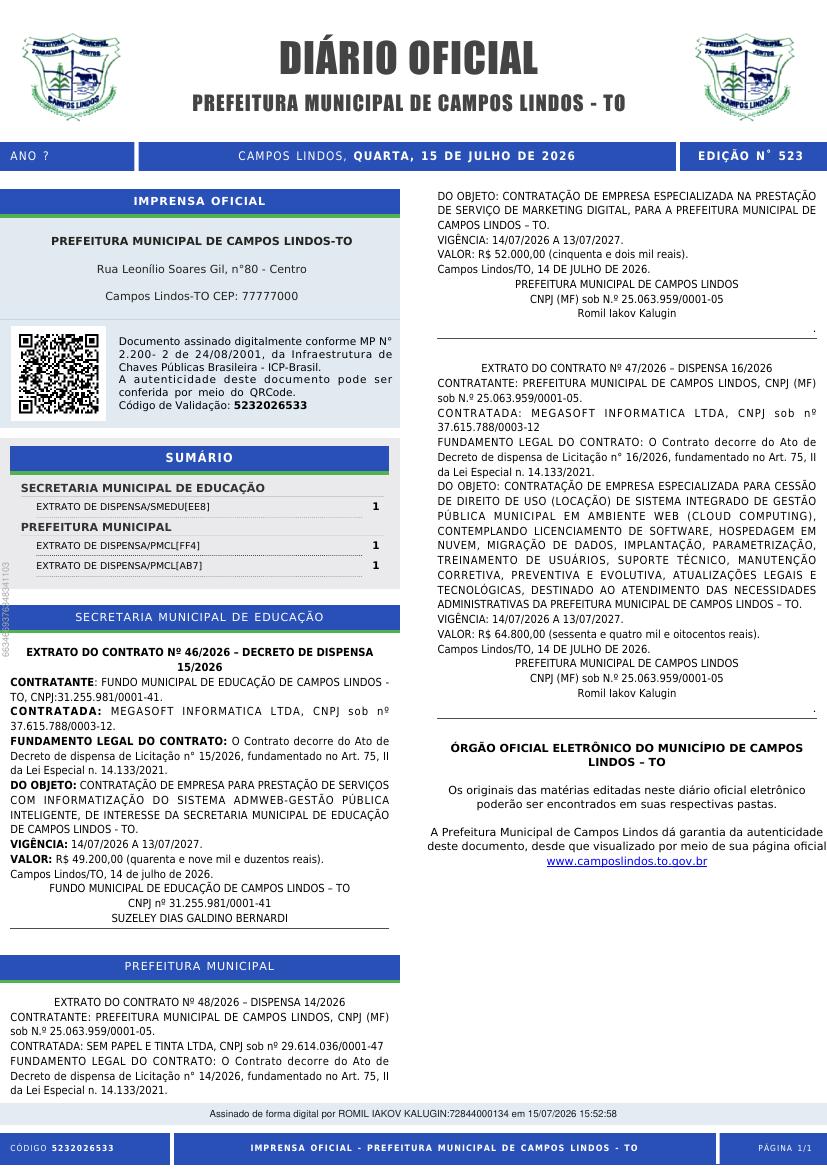 Capa da edição