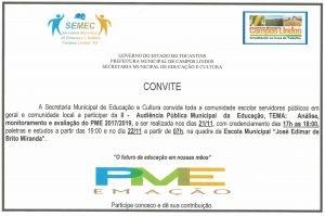 CONVITE PARA AUDIÊNCIA PÚBLICA CONVITE PARA AUDIÊNCIA PÚBLICA